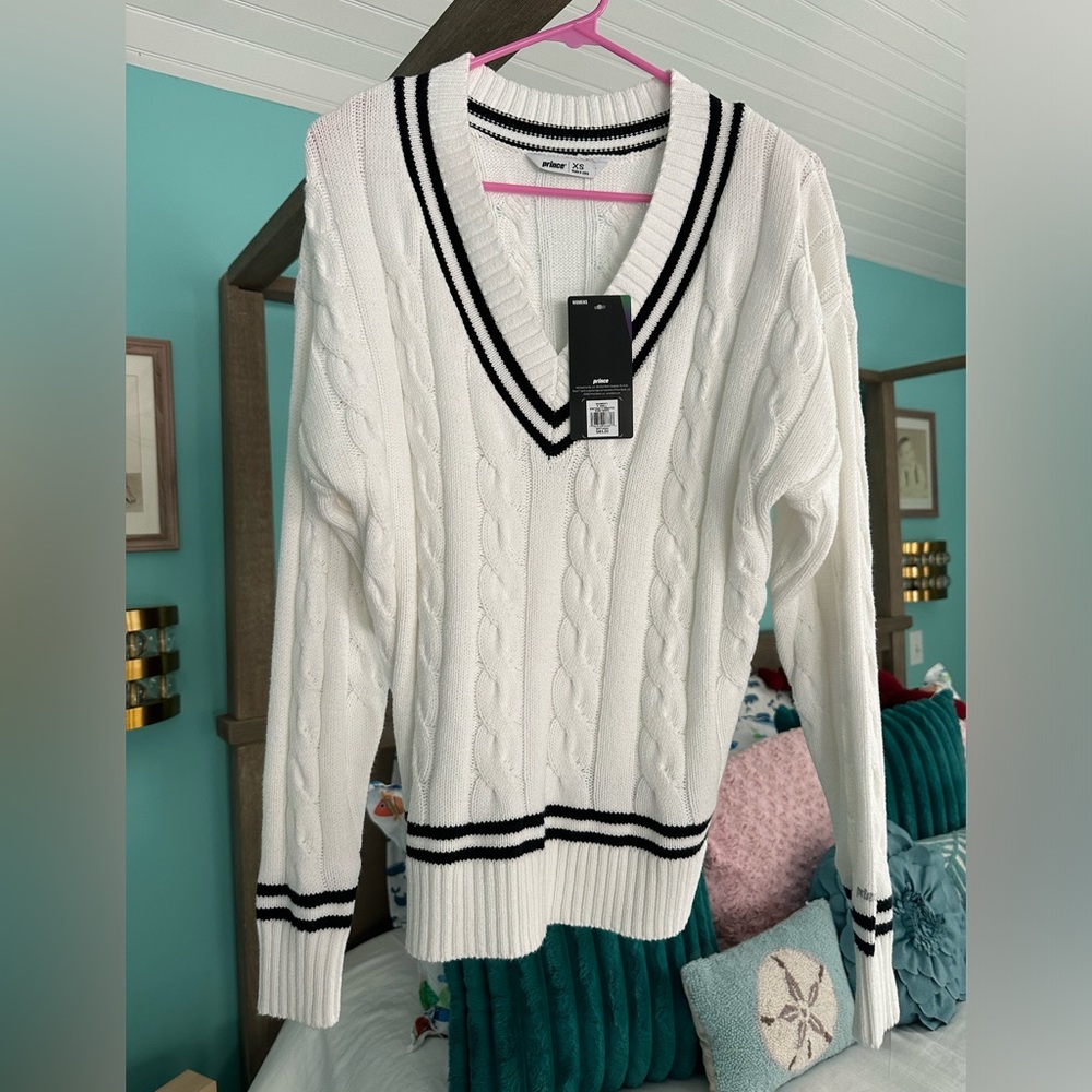 Prince cotton tennis sweater, XS NWT